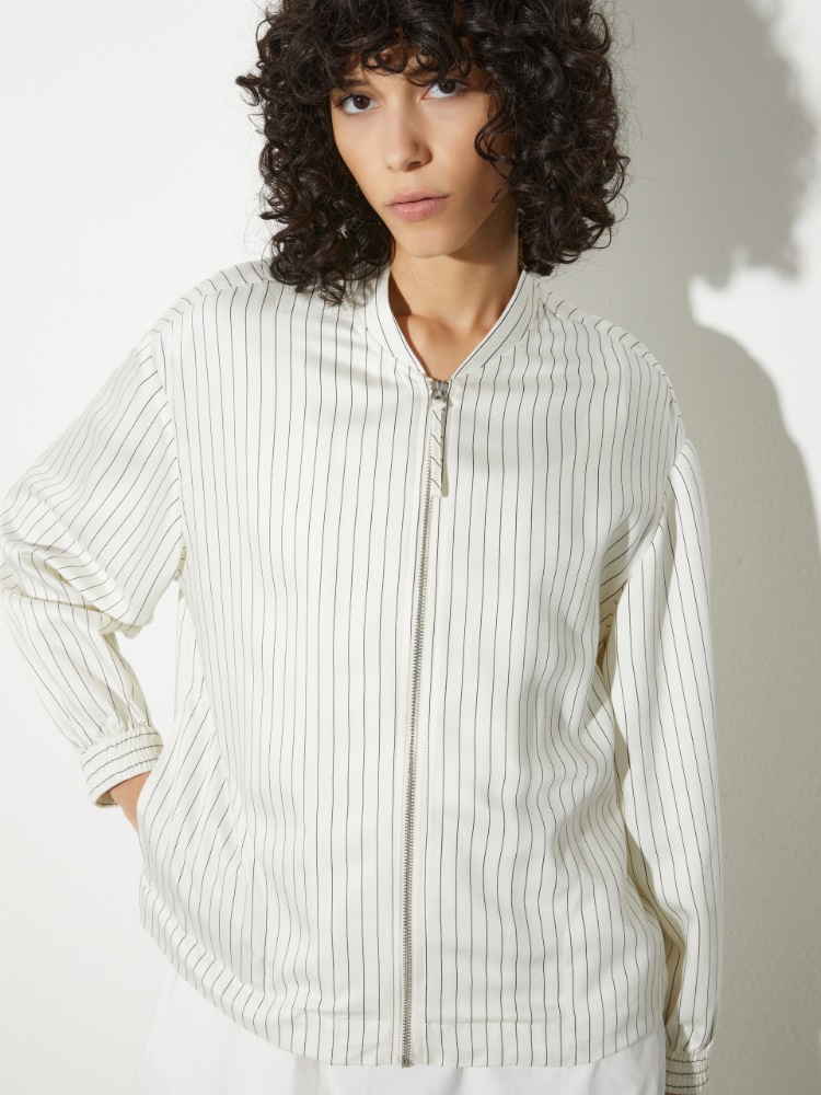 Pinstriped twill bomber jacket - MAX&Co. - 3