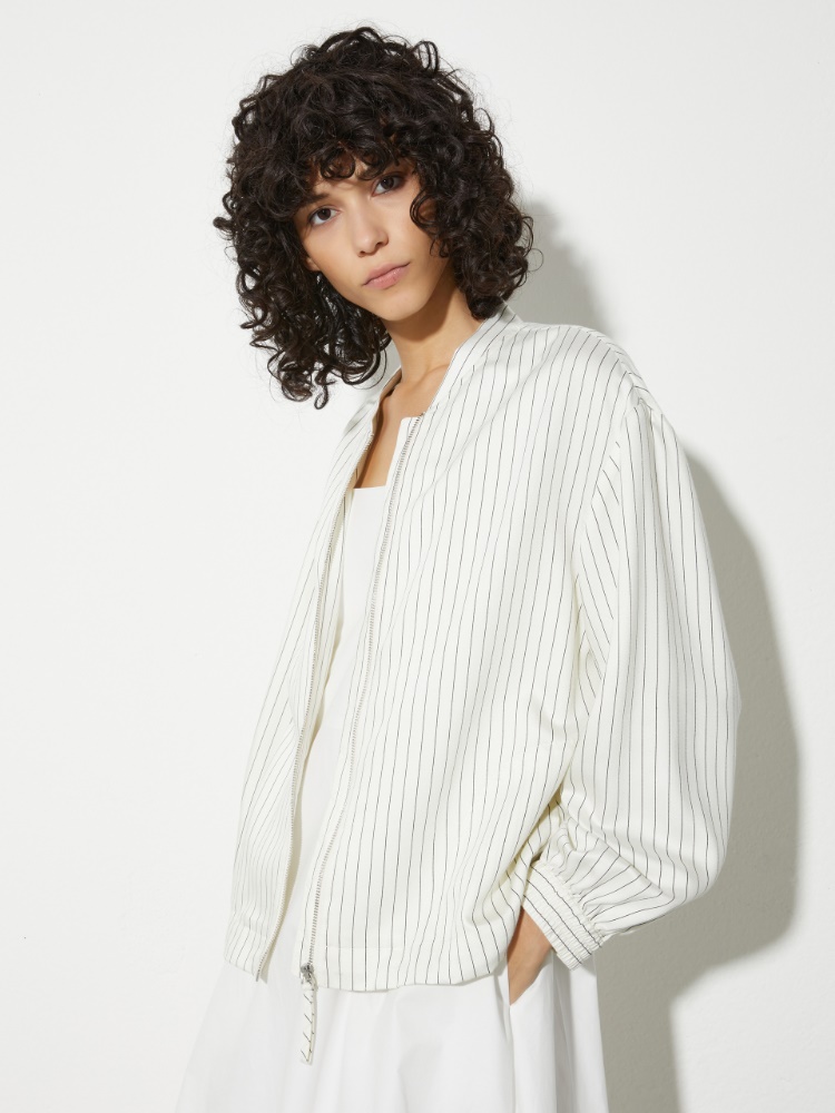 Pinstriped twill bomber jacket - MAX&Co.