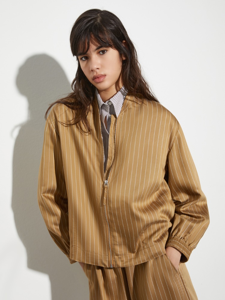 Pinstriped twill bomber jacket - MAX&Co. - 2