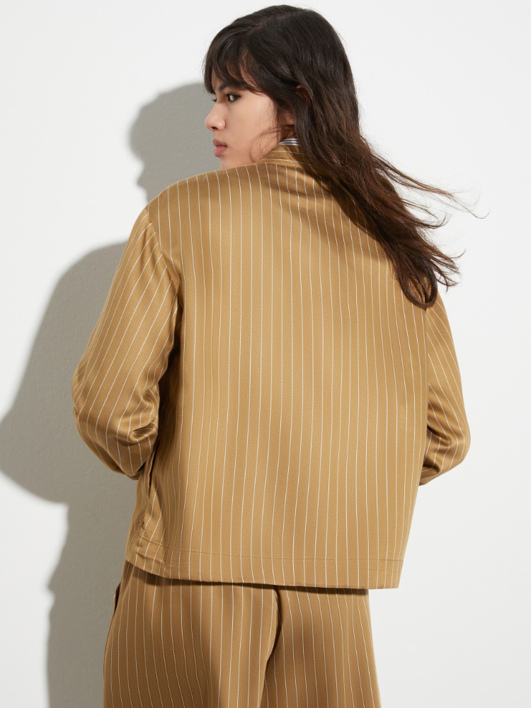 Pinstriped twill bomber jacket - MAX&Co. - 3