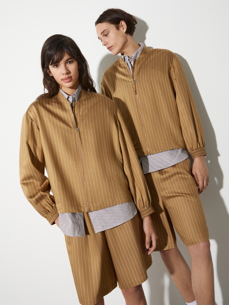 Pinstriped twill bomber jacket - MAX&Co.