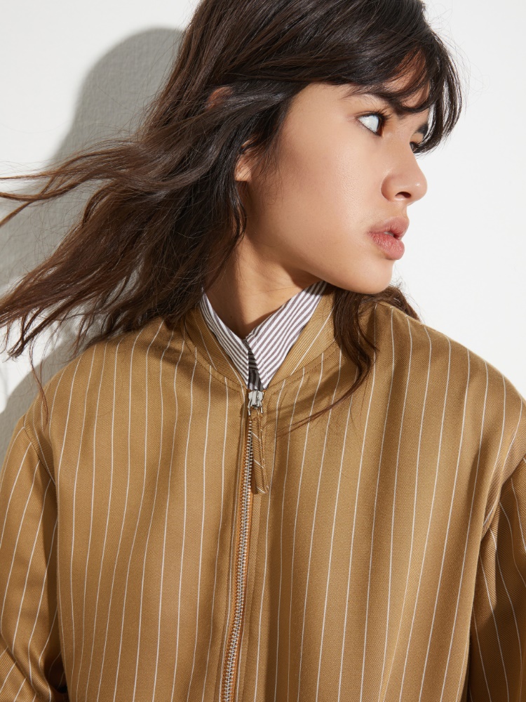 Pinstriped twill bomber jacket - MAX&Co. - 4