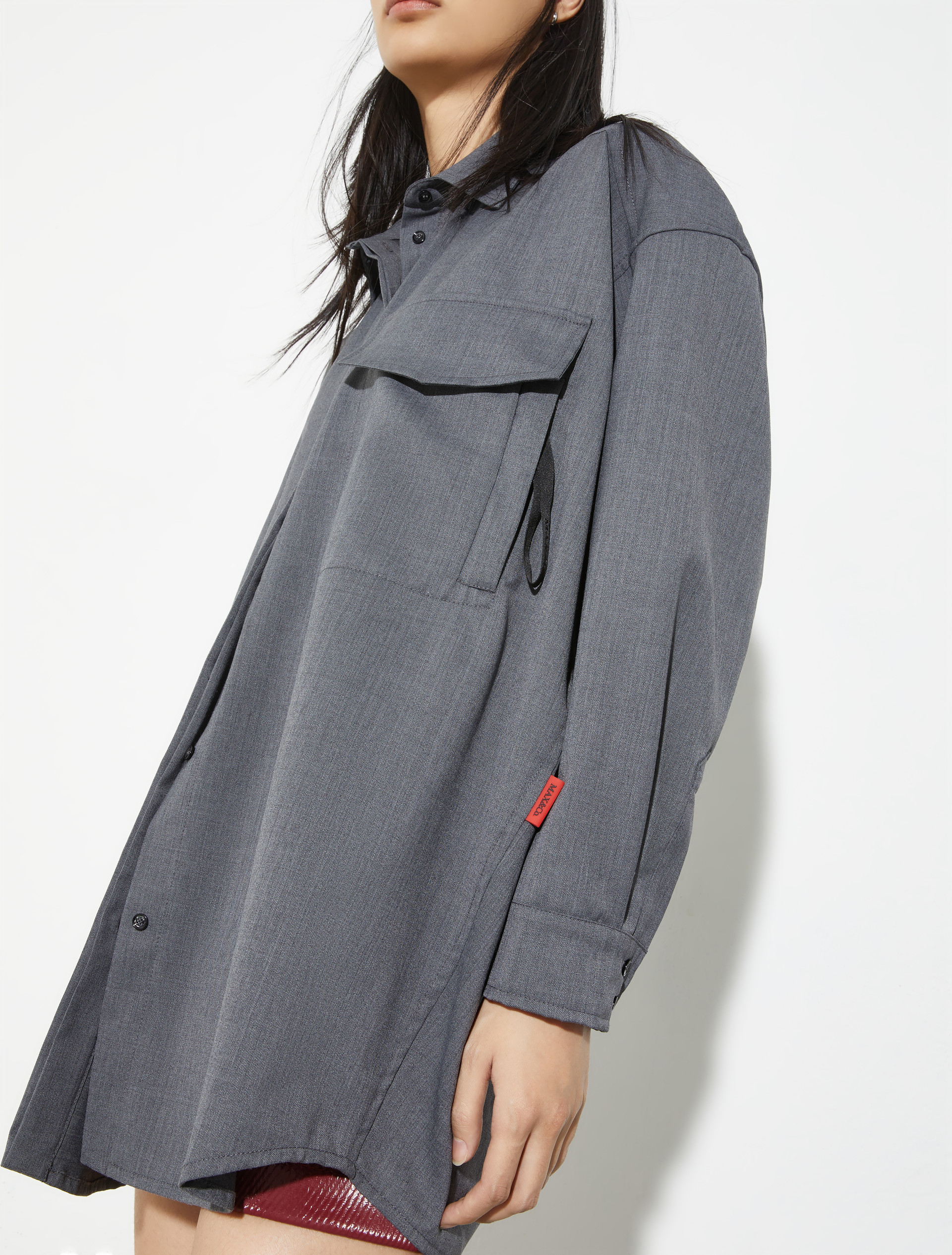Sartorial Shifts shacket, melange grey | MAX&Co. Sartorial Shifts shacket - MELANGE GREY - MAX&Co. - 3