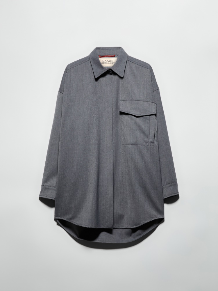 Sartorial Shifts shacket - MELANGE GREY - MAX&Co.