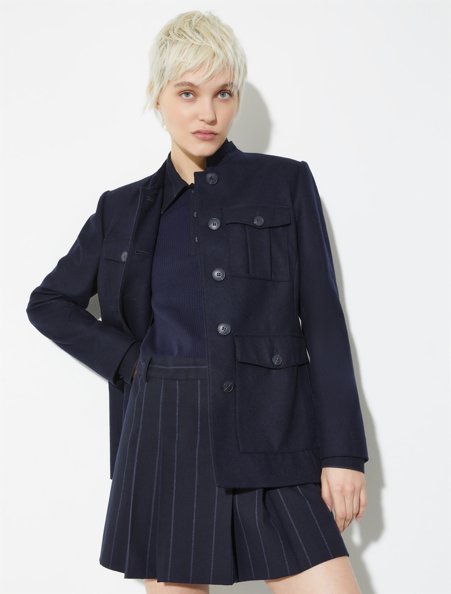 Slim-fit wool-blend jacket - NAVY - MAX&Co.