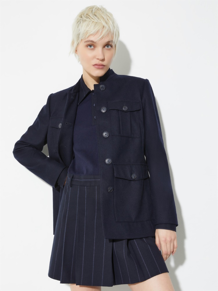 Slim-fit wool-blend jacket - NAVY - MAX&Co.