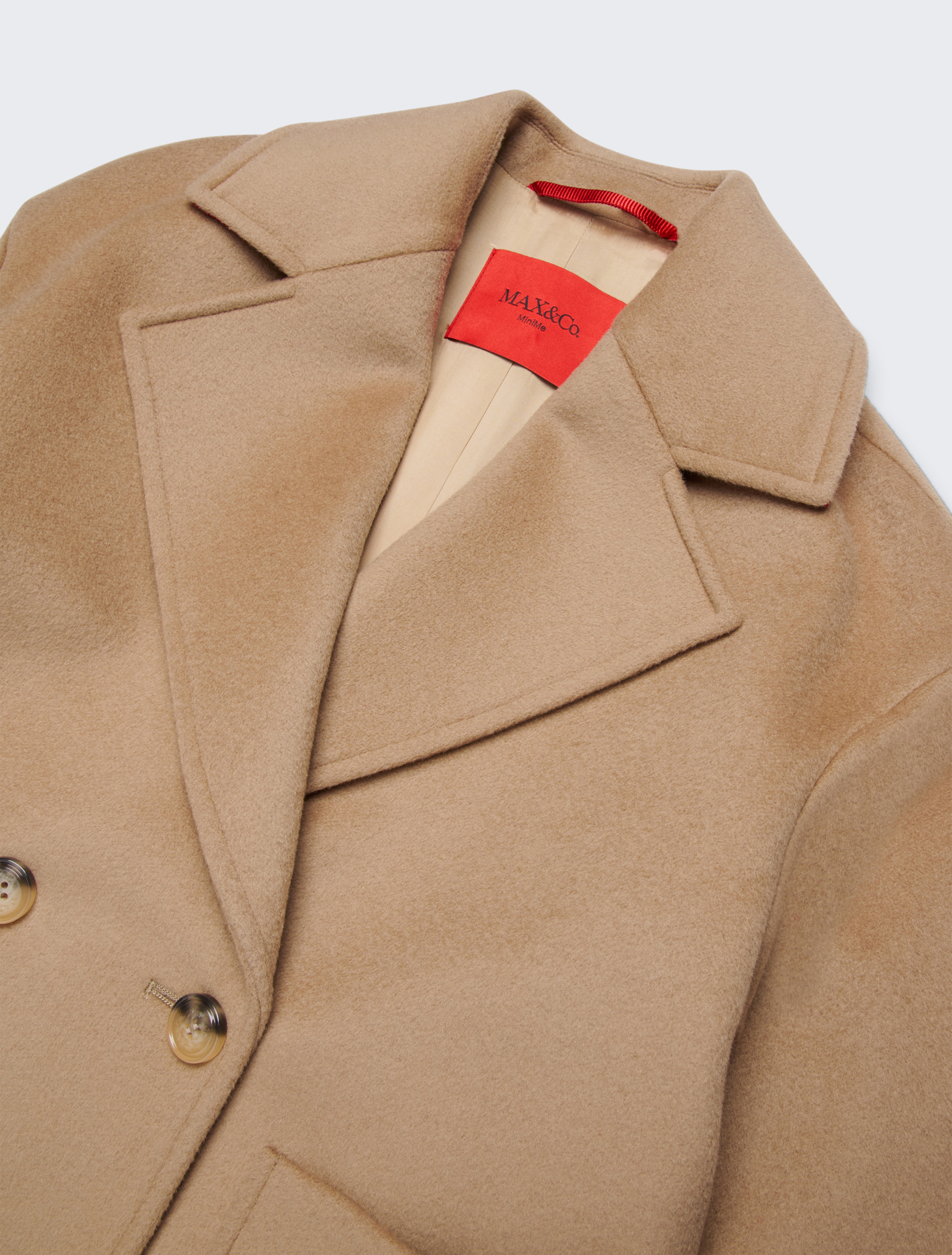 Zweireihiger Caban-Mantel aus rasierter Wolle KID, beige | MAX&Co. Zweireihiger Caban-Mantel aus rasierter Wolle KID - BEIGE - MAX&Co.
