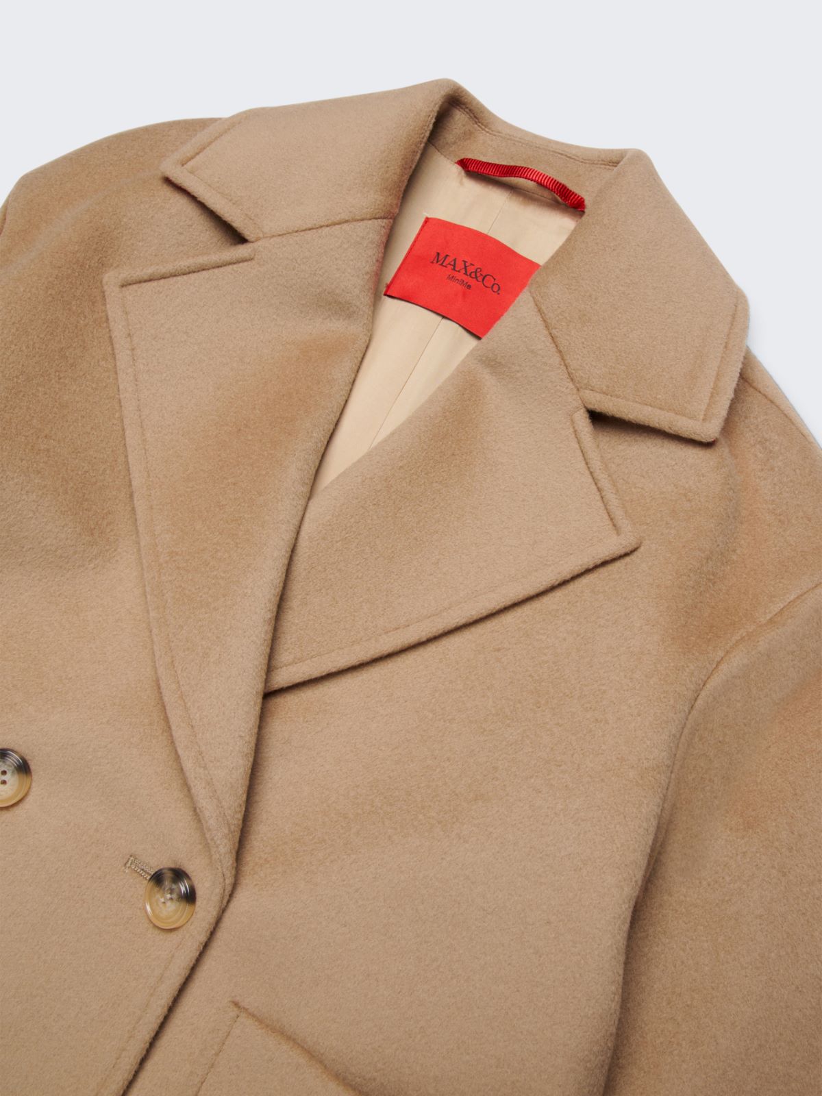 Zweireihiger Caban-Mantel aus rasierter Wolle KID, beige | MAX&Co. Zweireihiger Caban-Mantel aus rasierter Wolle KID - BEIGE - MAX&Co.