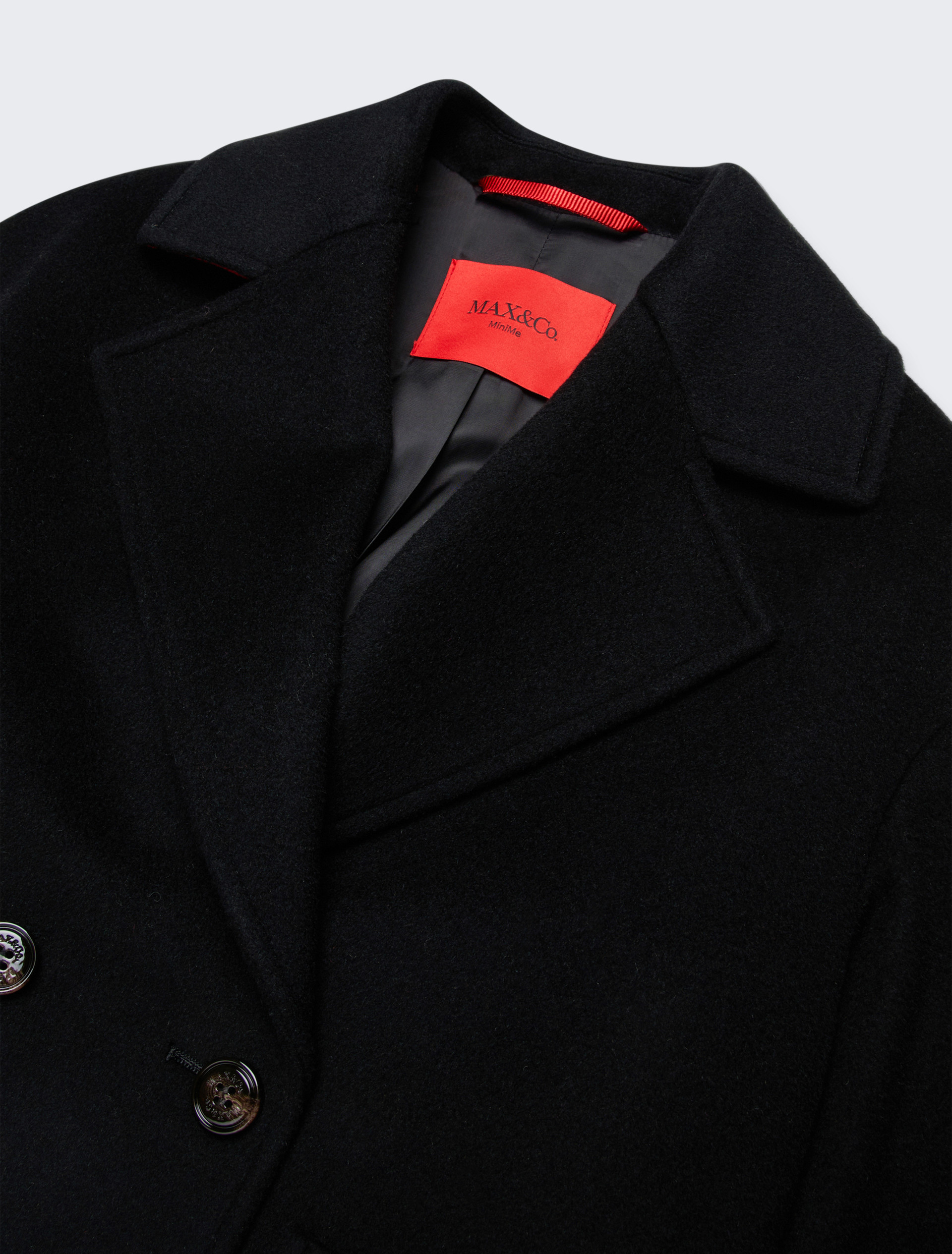 Zweireihiger Caban-Mantel aus rasierter Wolle KID, noir | MAX&Co. Zweireihiger Caban-Mantel aus rasierter Wolle KID - NOIR - MAX&Co.