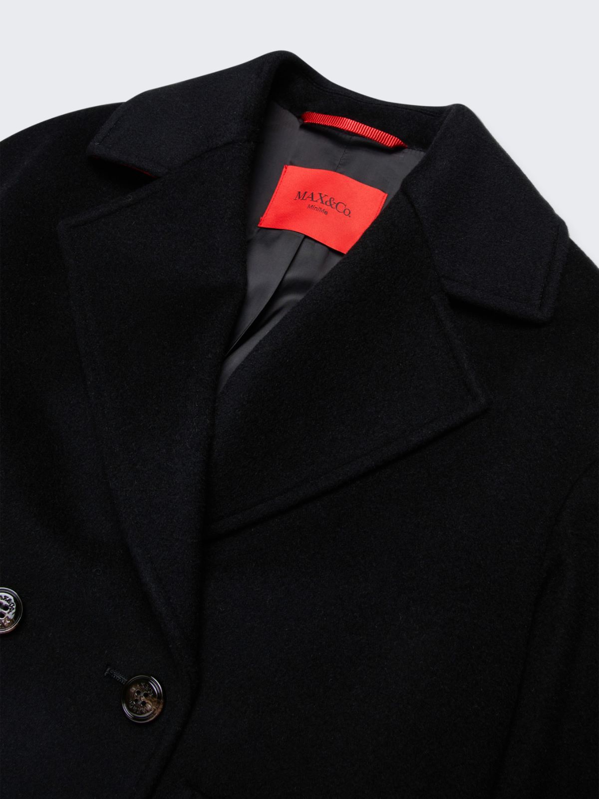 Zweireihiger Caban-Mantel aus rasierter Wolle KID, noir | MAX&Co. Zweireihiger Caban-Mantel aus rasierter Wolle KID - NOIR - MAX&Co.