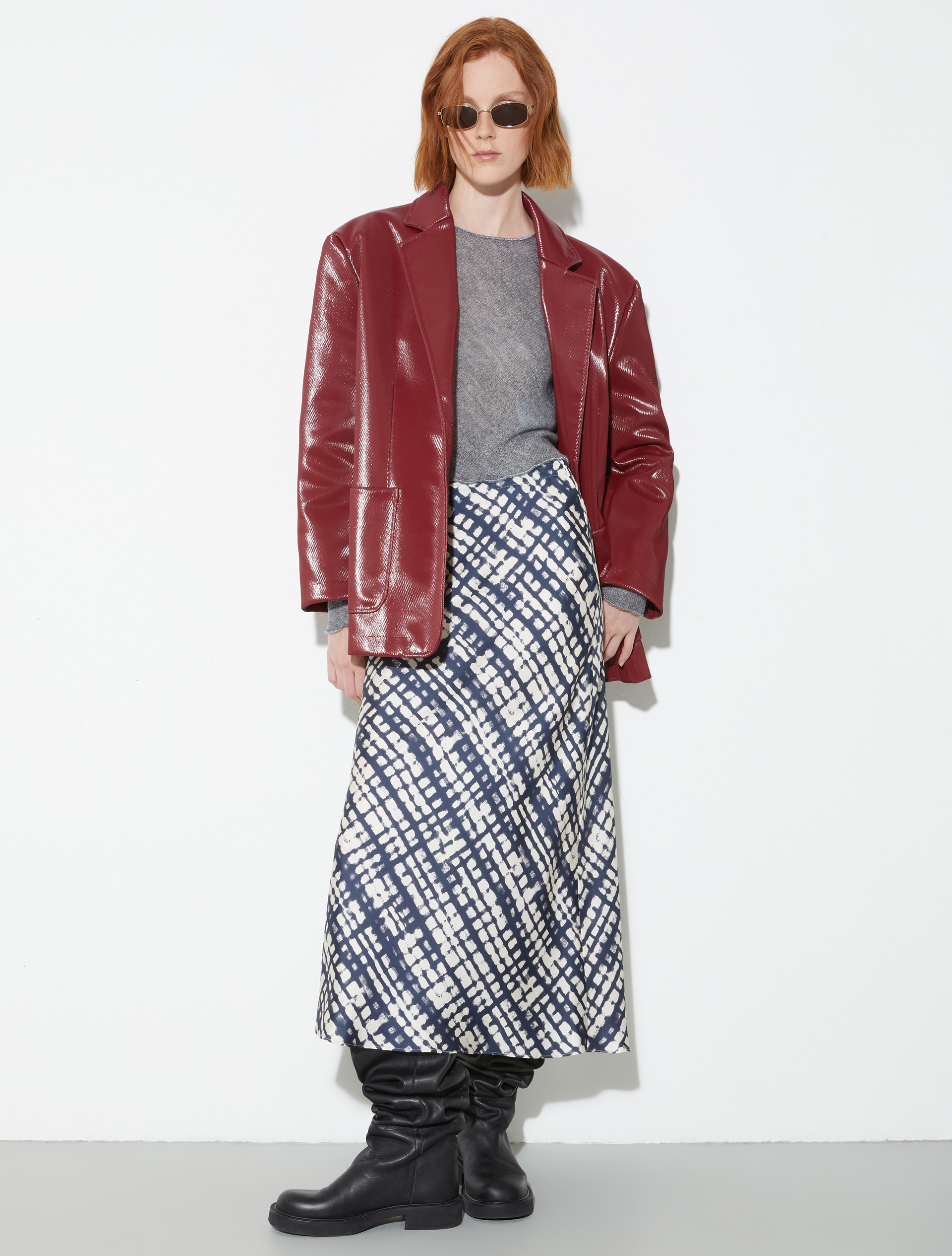 Oversized patent blazer, bordeaux | MAX&Co. Oversized patent blazer - BORDEAUX - MAX&Co. - 4