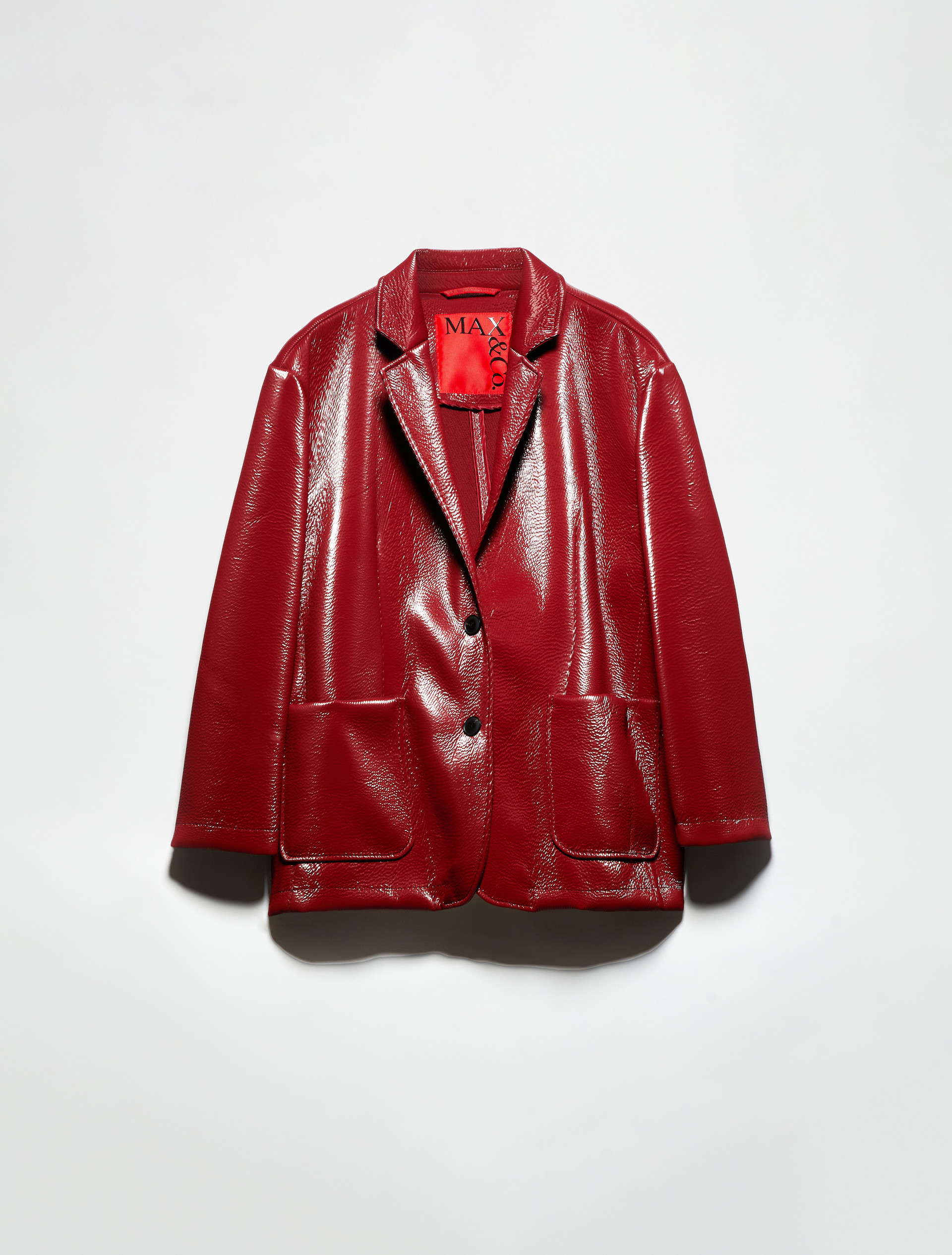 Oversized patent blazer, bordeaux | MAX&Co. Oversized patent blazer - BORDEAUX - MAX&Co. - 5