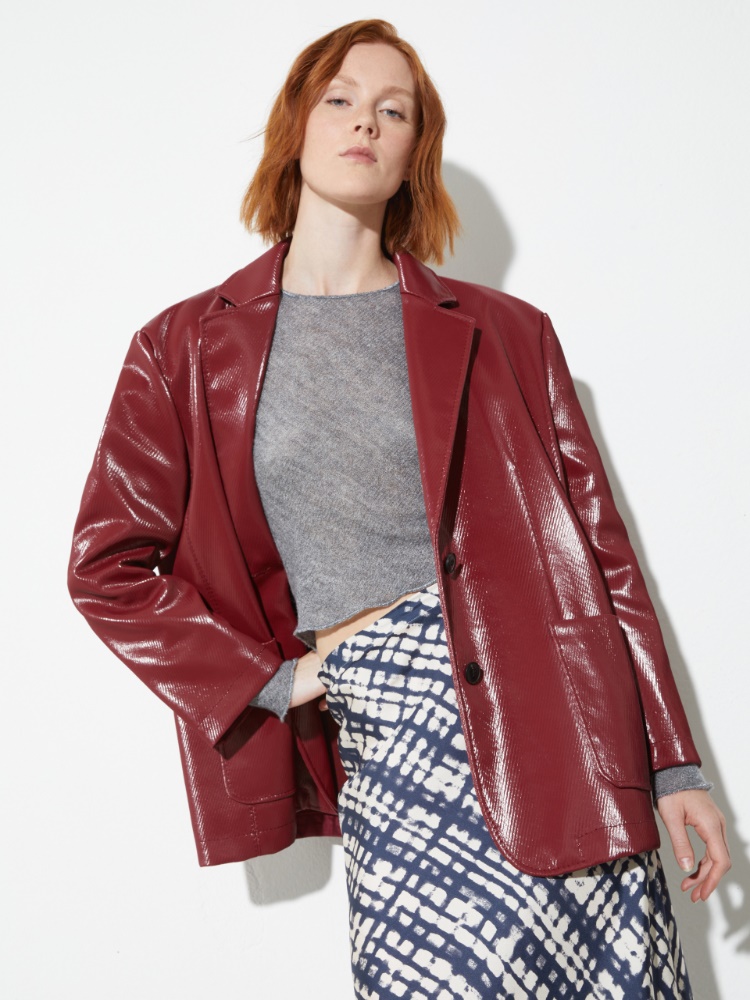 Oversized patent blazer - BORDEAUX - MAX&Co.