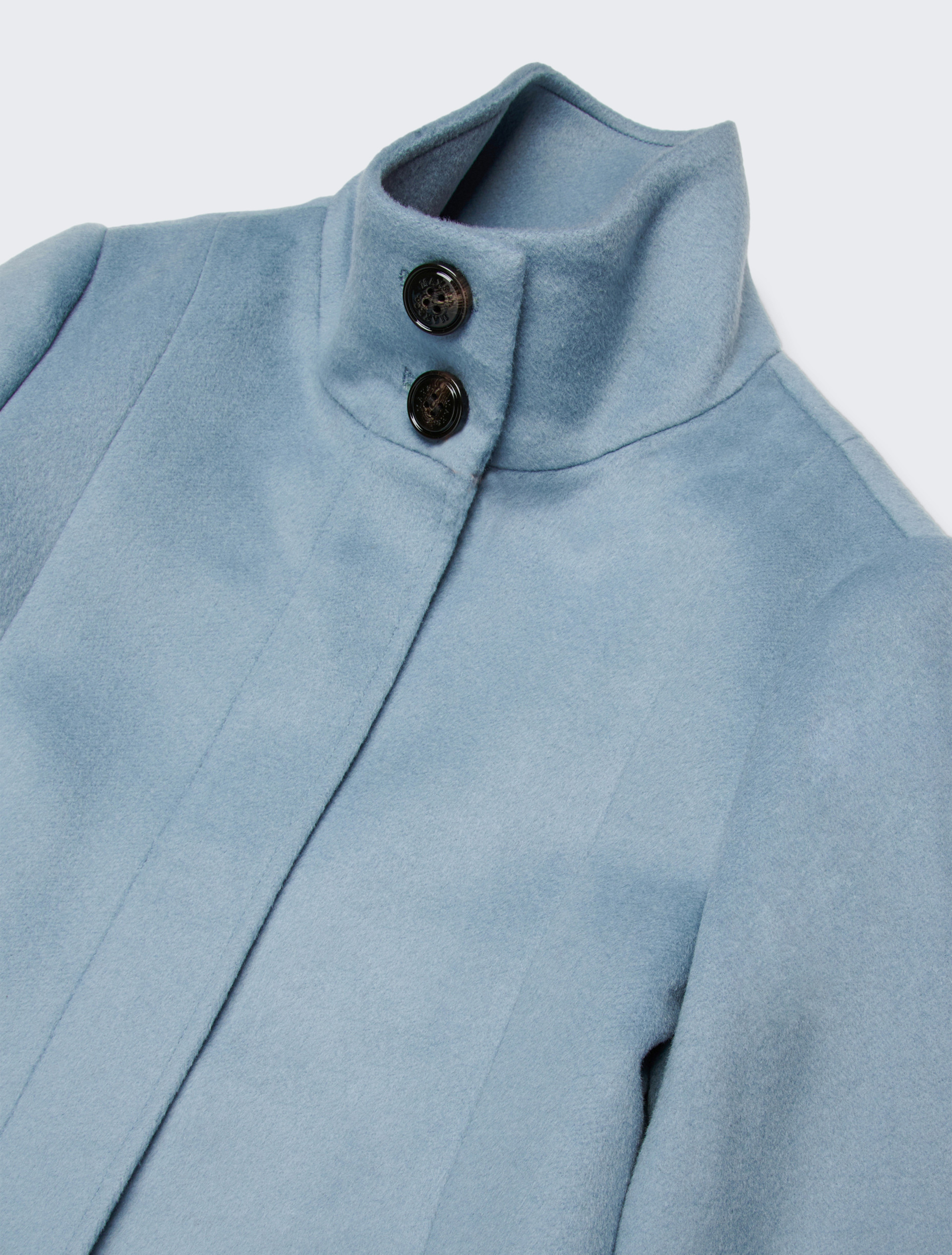 A-shape wool-blend long coat KID - LIGHT BLUE - MAX&Co.