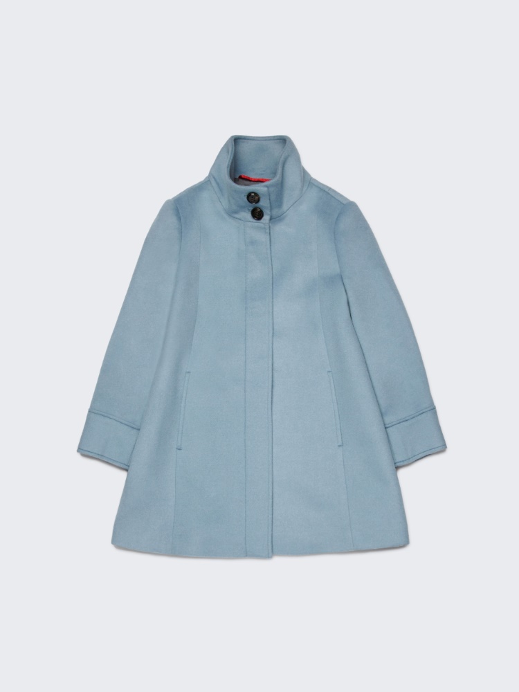 A-shape wool-blend long coat KID - LIGHT BLUE - MAX&Co.