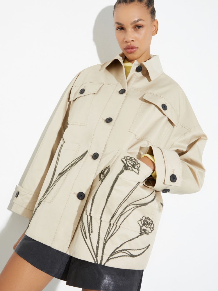 Embroidered gabardine overshirt - MAX&Co. - 3