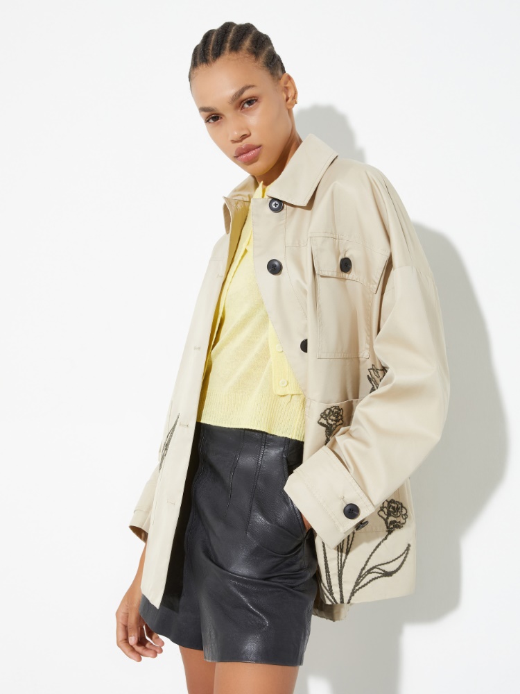 Embroidered gabardine overshirt - MAX&Co.