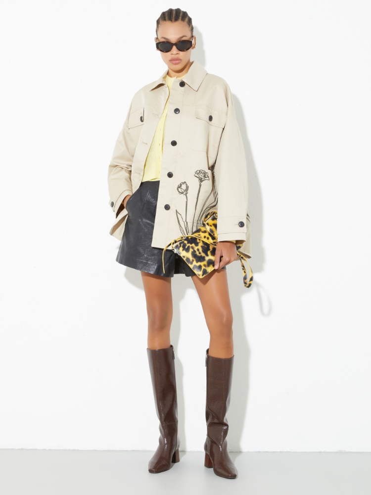 Embroidered gabardine overshirt - MAX&Co. - 4