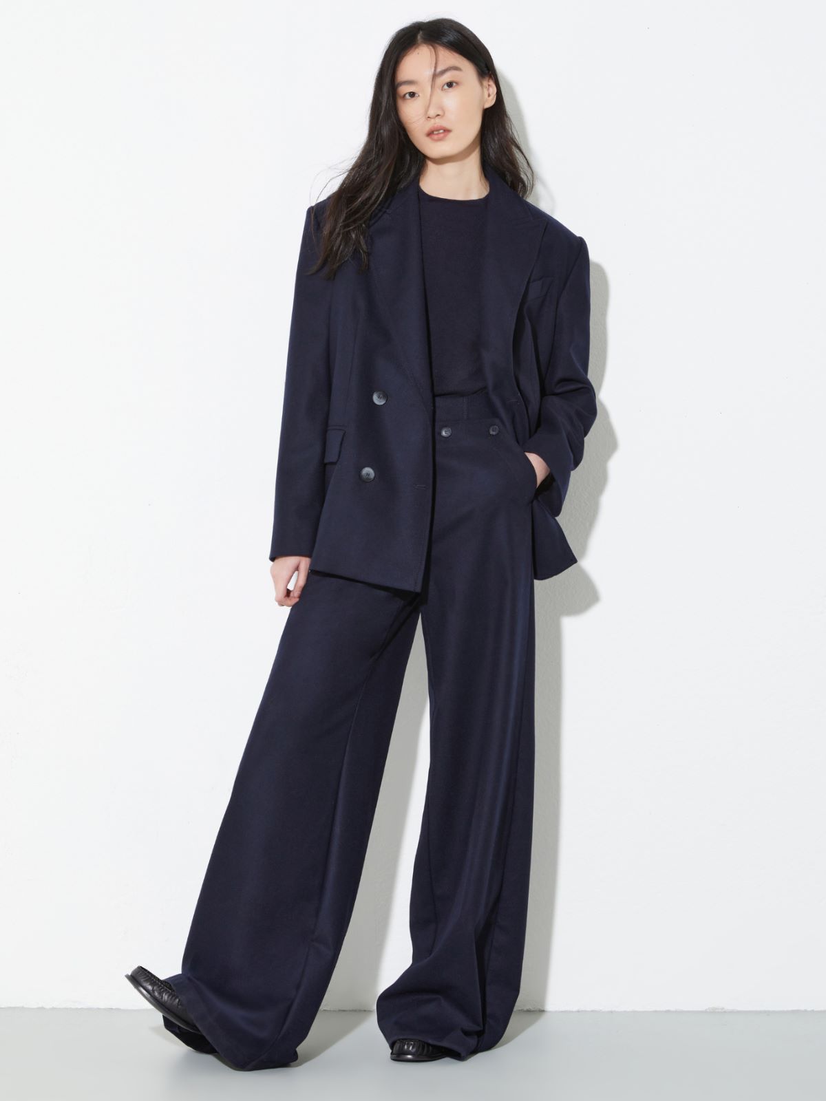 Blazer à double boutonnage en tissu - BLEU - MAX&Co. - 4