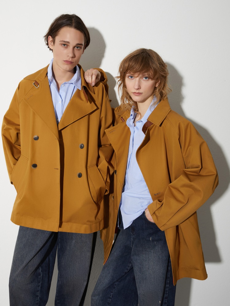 Cotton-gabardine mini trench coat - MAX&Co.