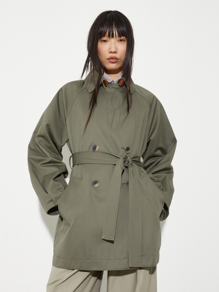 Cotton-gabardine mini trench coat - MAX&Co.
