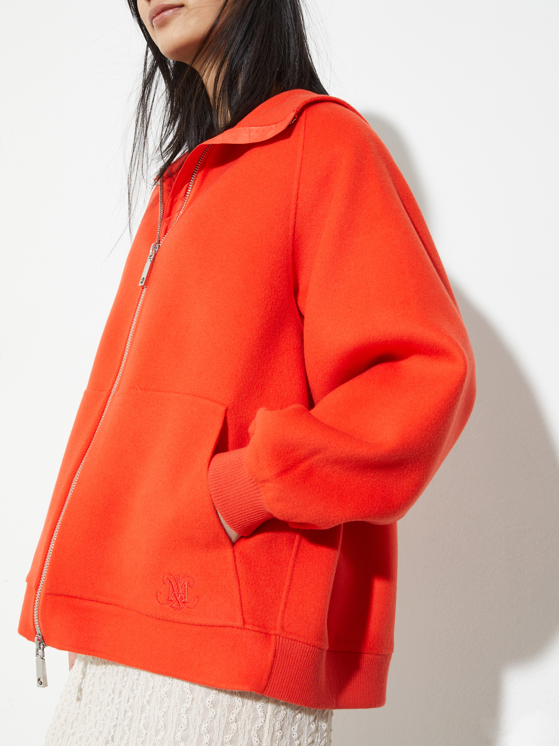 Hooded wool and cashmere jacket, orange | MAX&Co. Hooded wool and cashmere jacket - ORANGE - MAX&Co. - 3