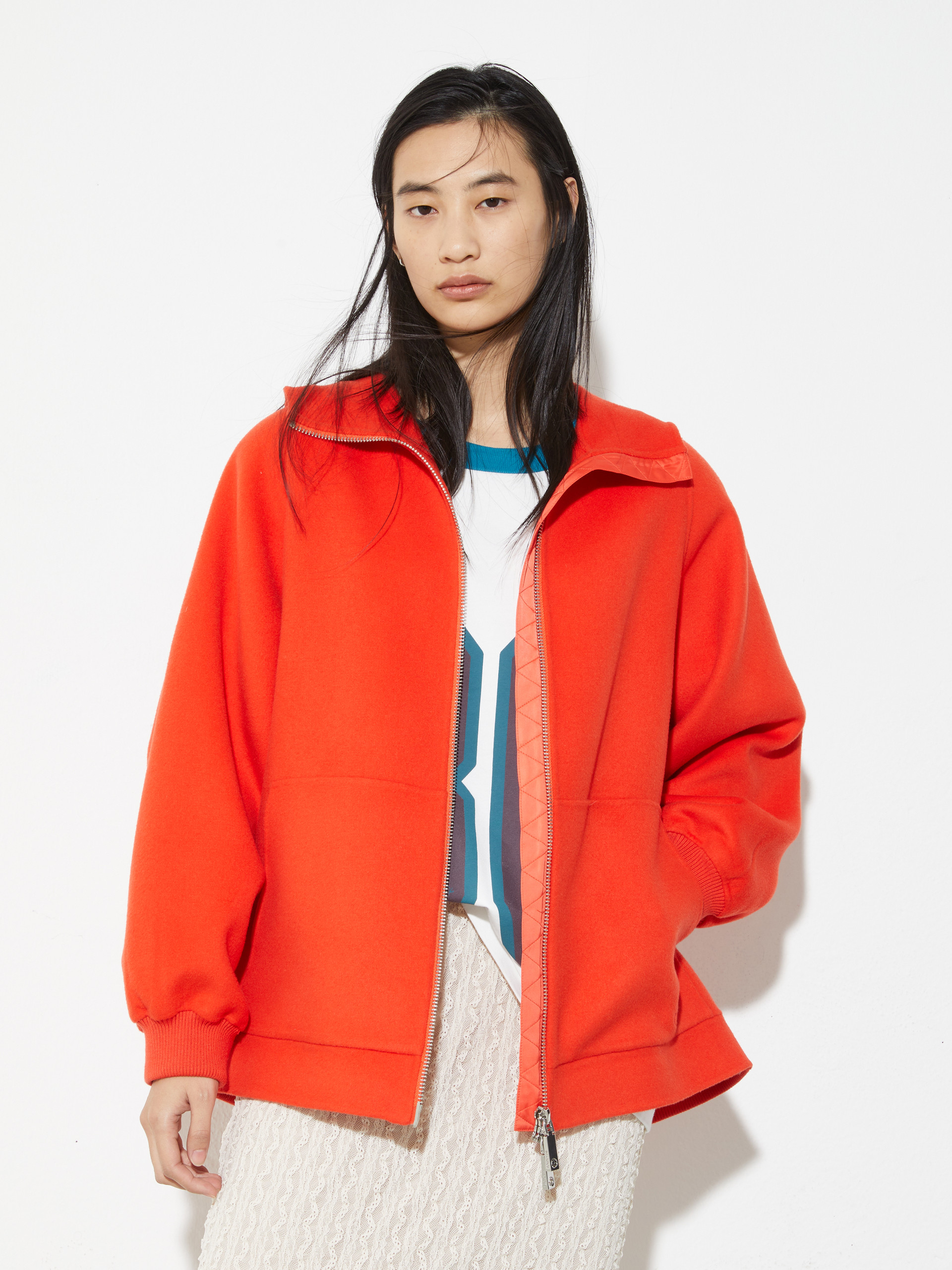 Hooded wool and cashmere jacket, orange | MAX&Co. Hooded wool and cashmere jacket - ORANGE - MAX&Co.