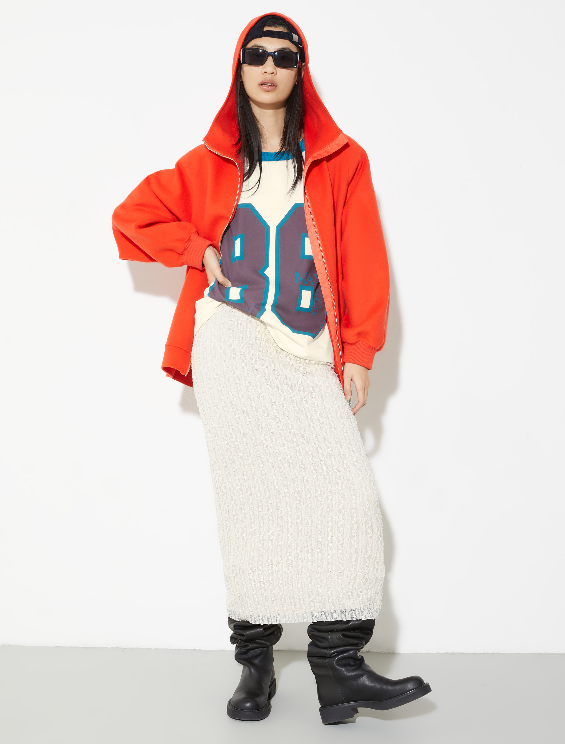 Hooded wool and cashmere jacket, orange | MAX&Co. Hooded wool and cashmere jacket - ORANGE - MAX&Co. - 4