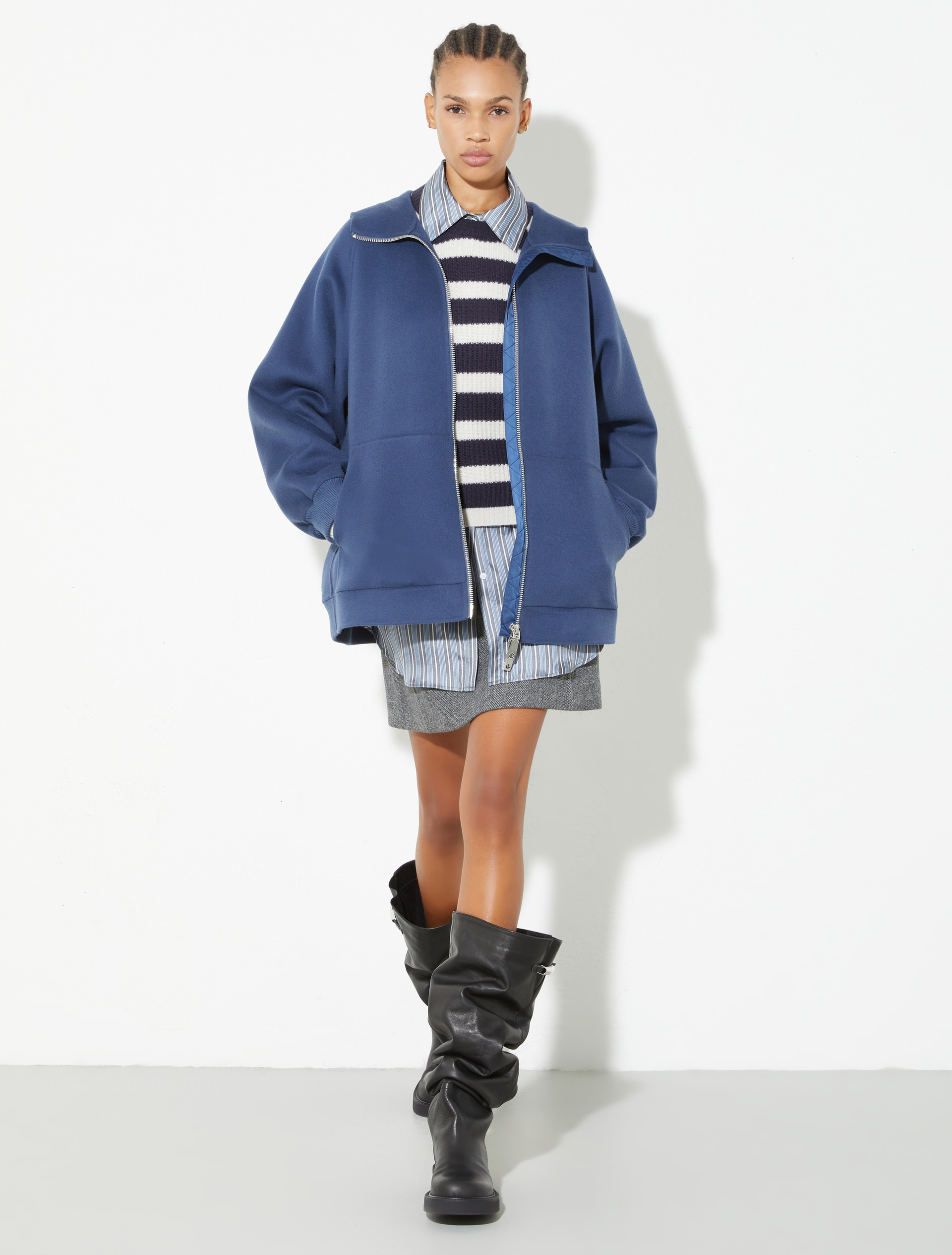 Hooded wool and cashmere jacket, navy | MAX&Co. Hooded wool and cashmere jacket - NAVY - MAX&Co. - 4