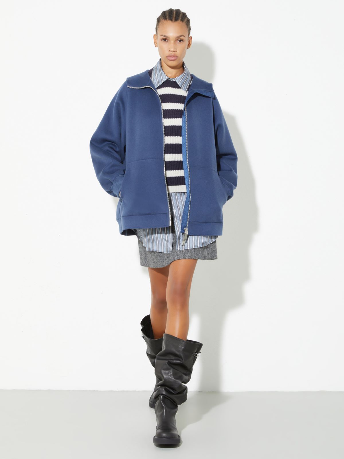 Hooded wool and cashmere jacket - NAVY - MAX&Co. - 4