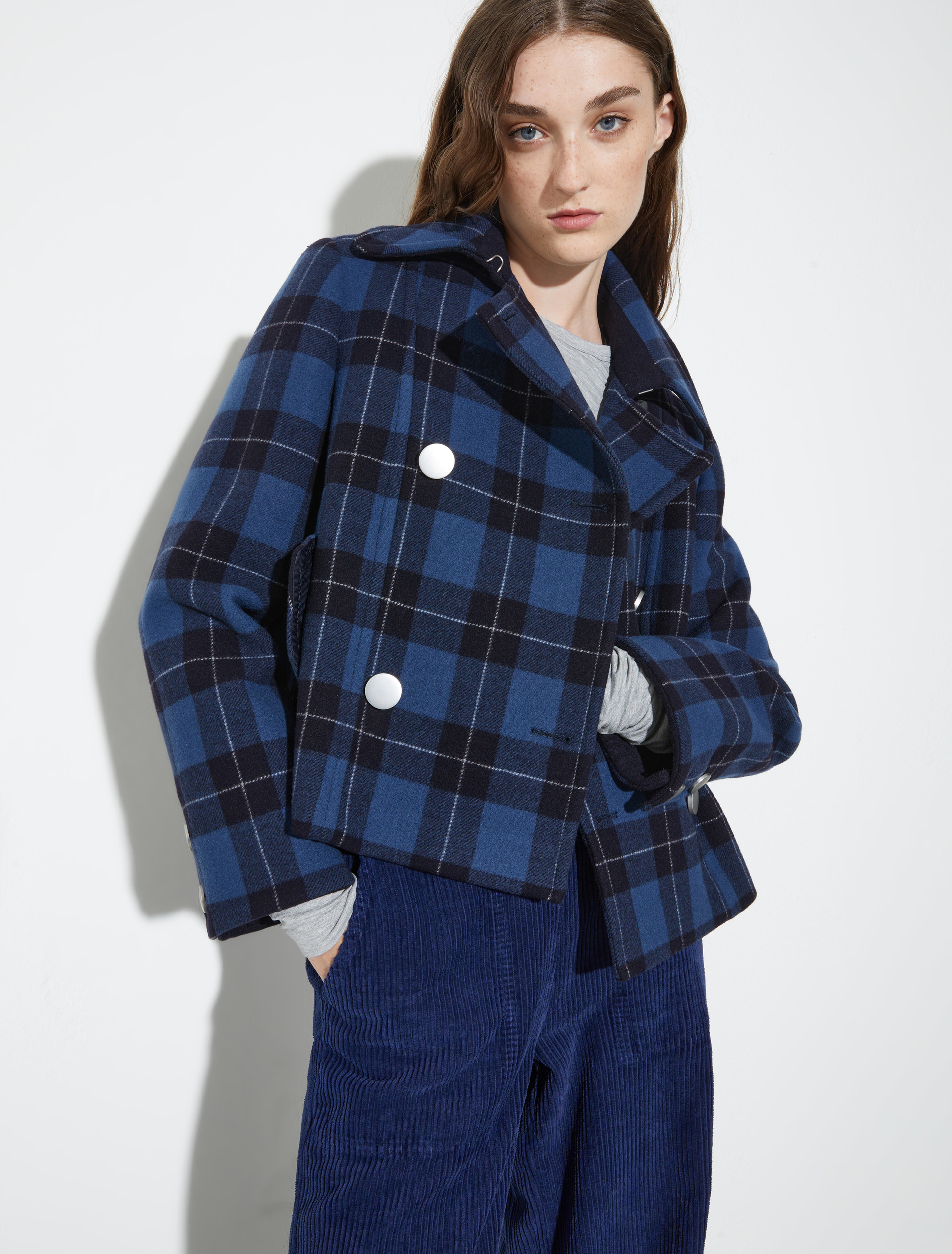 Double-woven wool pea coat, navy | MAX&Co. Double-woven wool pea coat - NAVY - MAX&Co.
