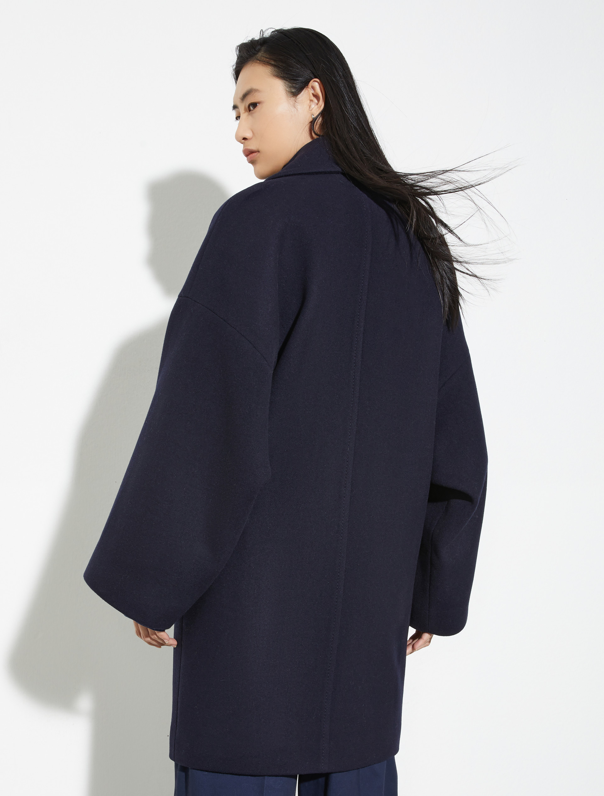 Oversized wool-blend pea coat, navy | MAX&Co. Oversized wool-blend pea coat - NAVY - MAX&Co. - 2
