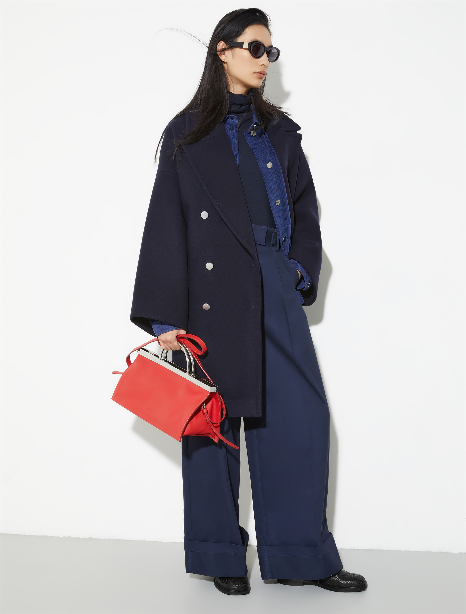 Oversized wool-blend pea coat, navy | MAX&Co. Oversized wool-blend pea coat - NAVY - MAX&Co. - 4