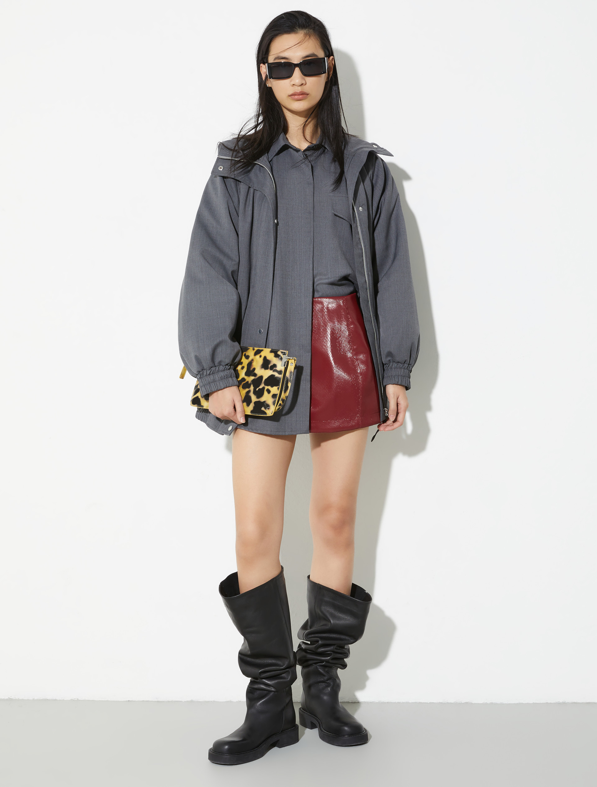 Patent mini skirt, bordeaux | MAX&Co. Patent mini skirt - BORDEAUX - MAX&Co. - 4