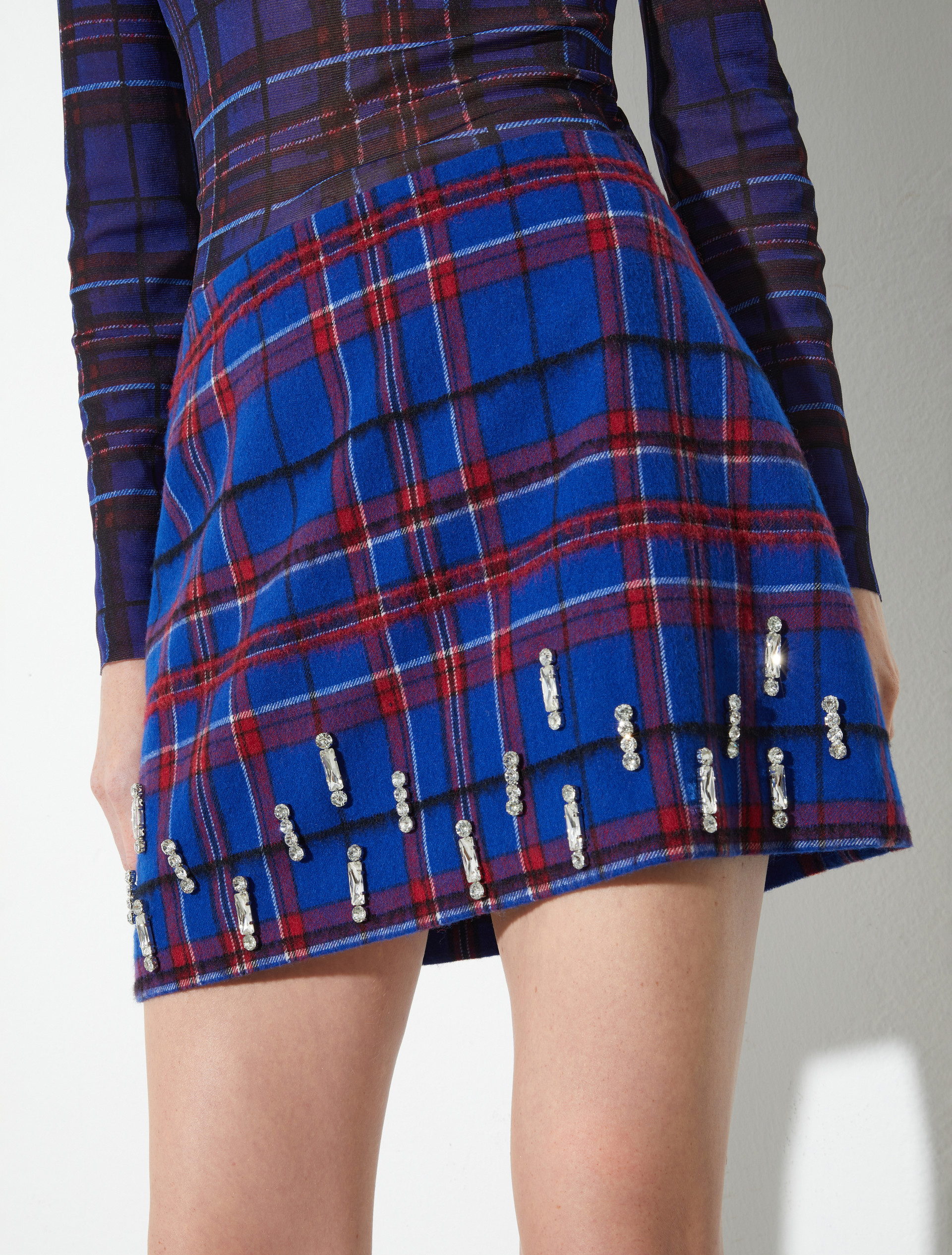 Rhinestone-embellished mini skirt - NAVY - MAX&Co. - 3