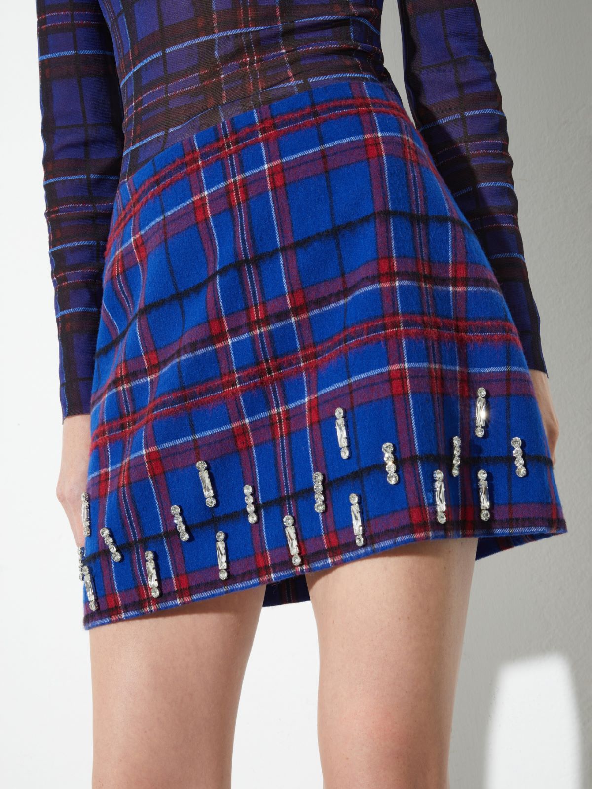 Rhinestone-embellished mini skirt - NAVY - MAX&Co. - 3