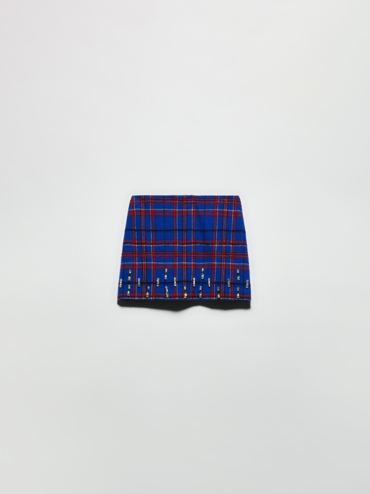 Mini-jupe en tissu avec strass - BLEU - MAX&Co.