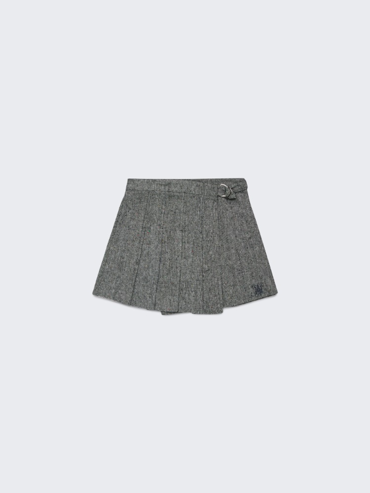 Short tweed wrap skirt KID - BLACK - MAX&Co.