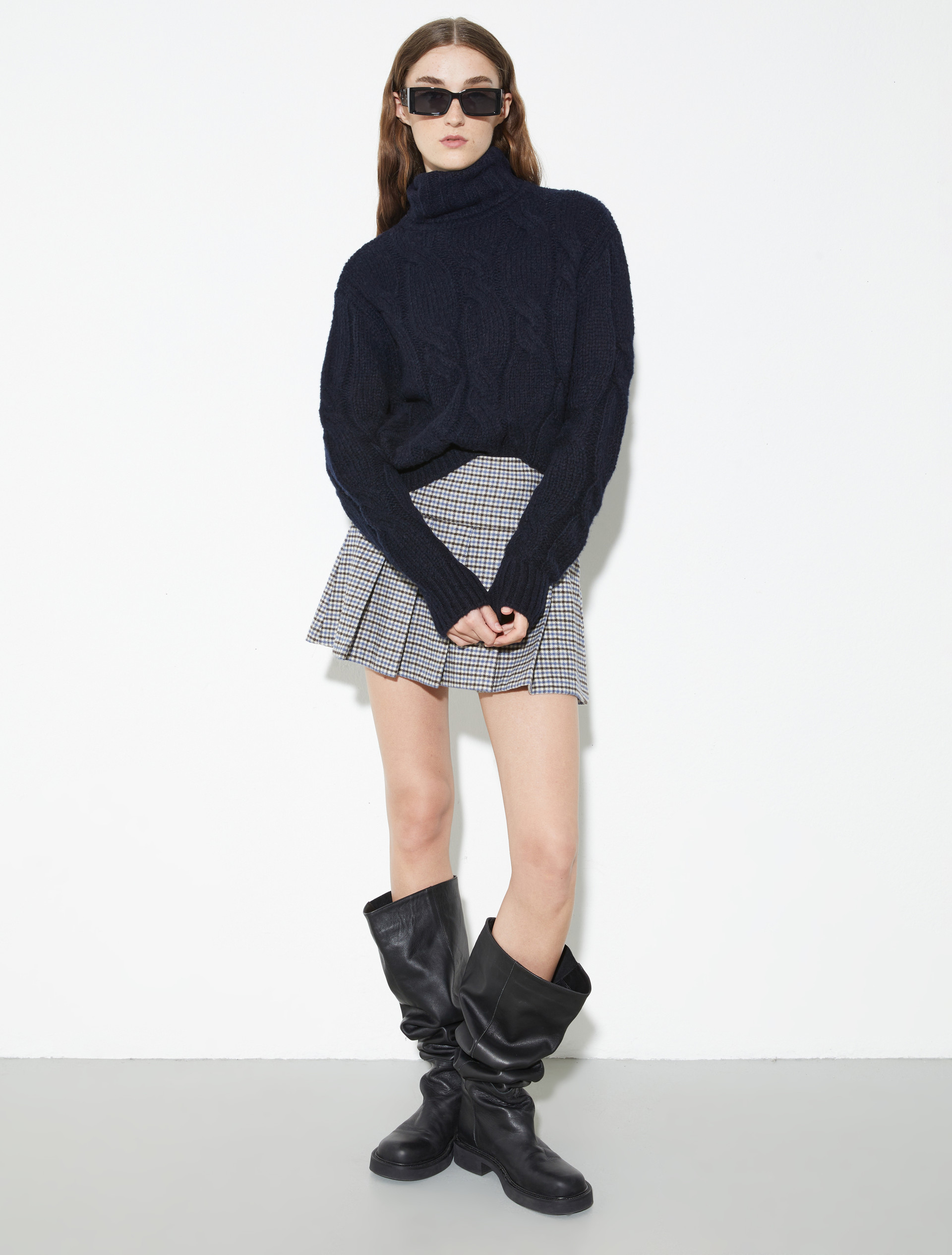 Flannel mini skirt, brown | MAX&Co. Flannel mini skirt - BROWN - MAX&Co. - 4