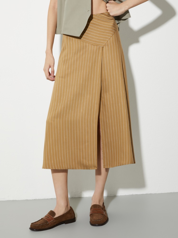 Pinstriped twill midi skirt - MAX&Co.