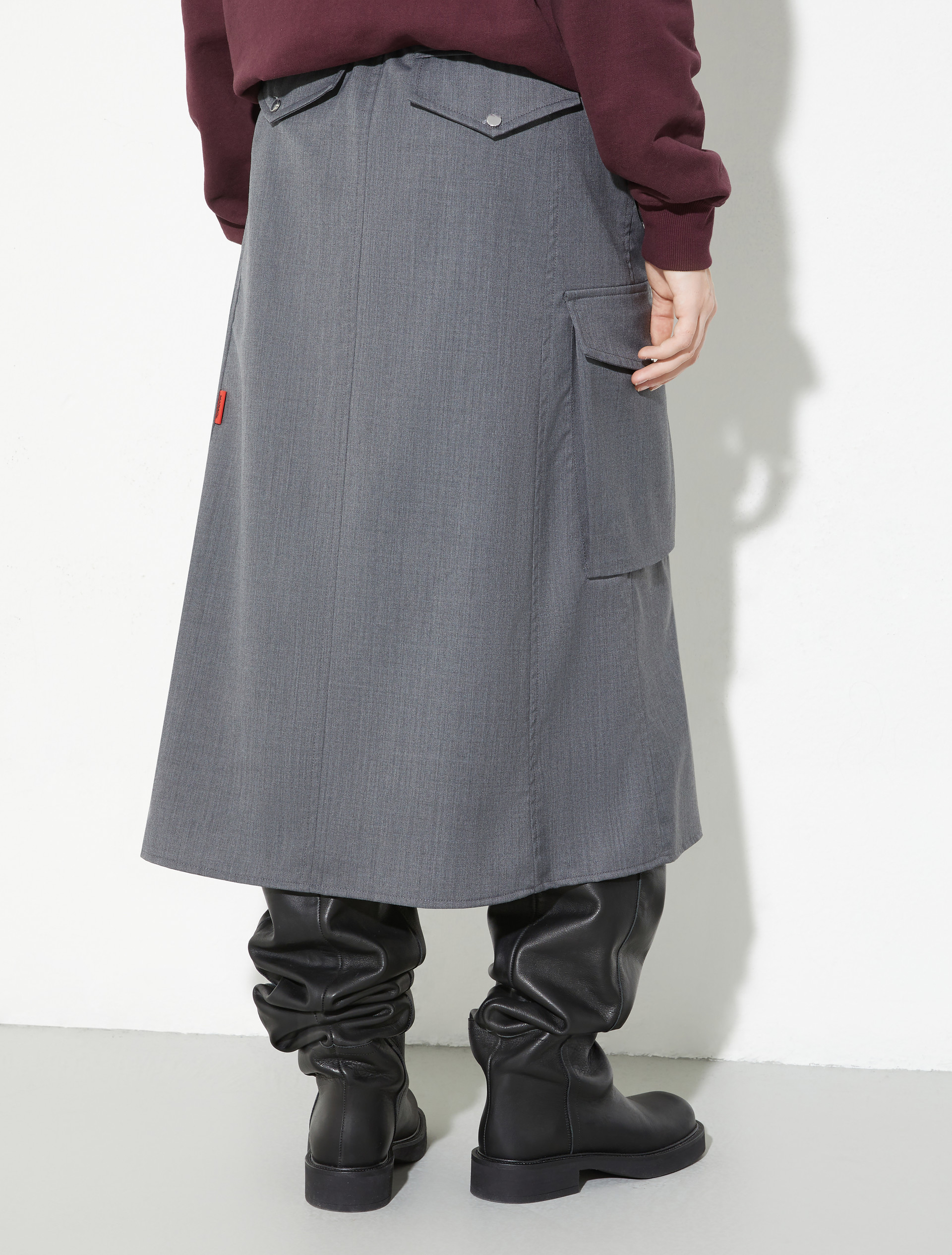Sartorial Shifts midi cargo skirt - MELANGE GREY - MAX&Co. - 2