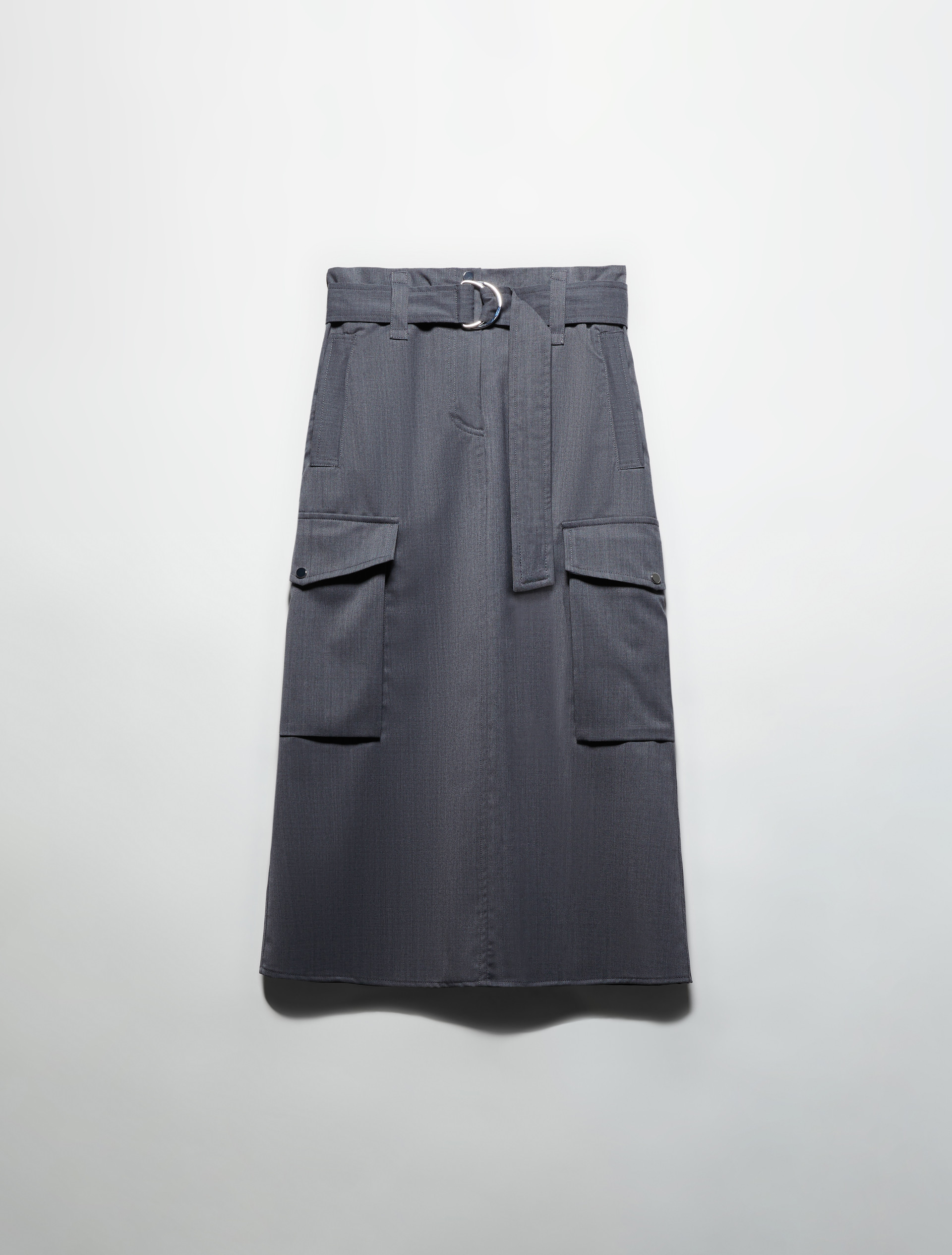 Sartorial Shifts midi cargo skirt - MELANGE GREY - MAX&Co. - 5