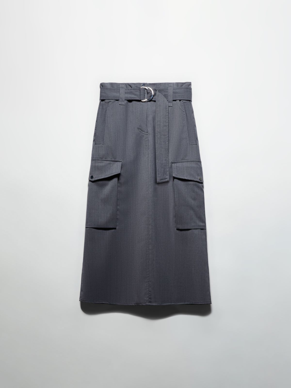 Sartorial Shifts midi cargo skirt - MELANGE GREY - MAX&Co. - 5
