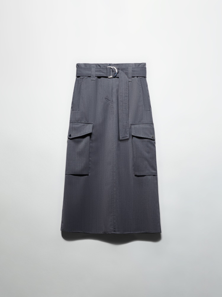 Sartorial Shifts midi cargo skirt - MELANGE GREY - MAX&Co.