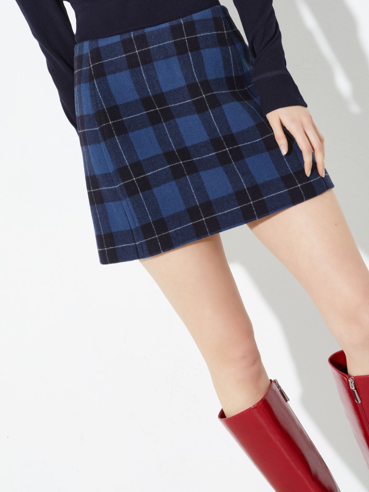 Wool-blend mini skirt - NAVY - MAX&Co. - 3