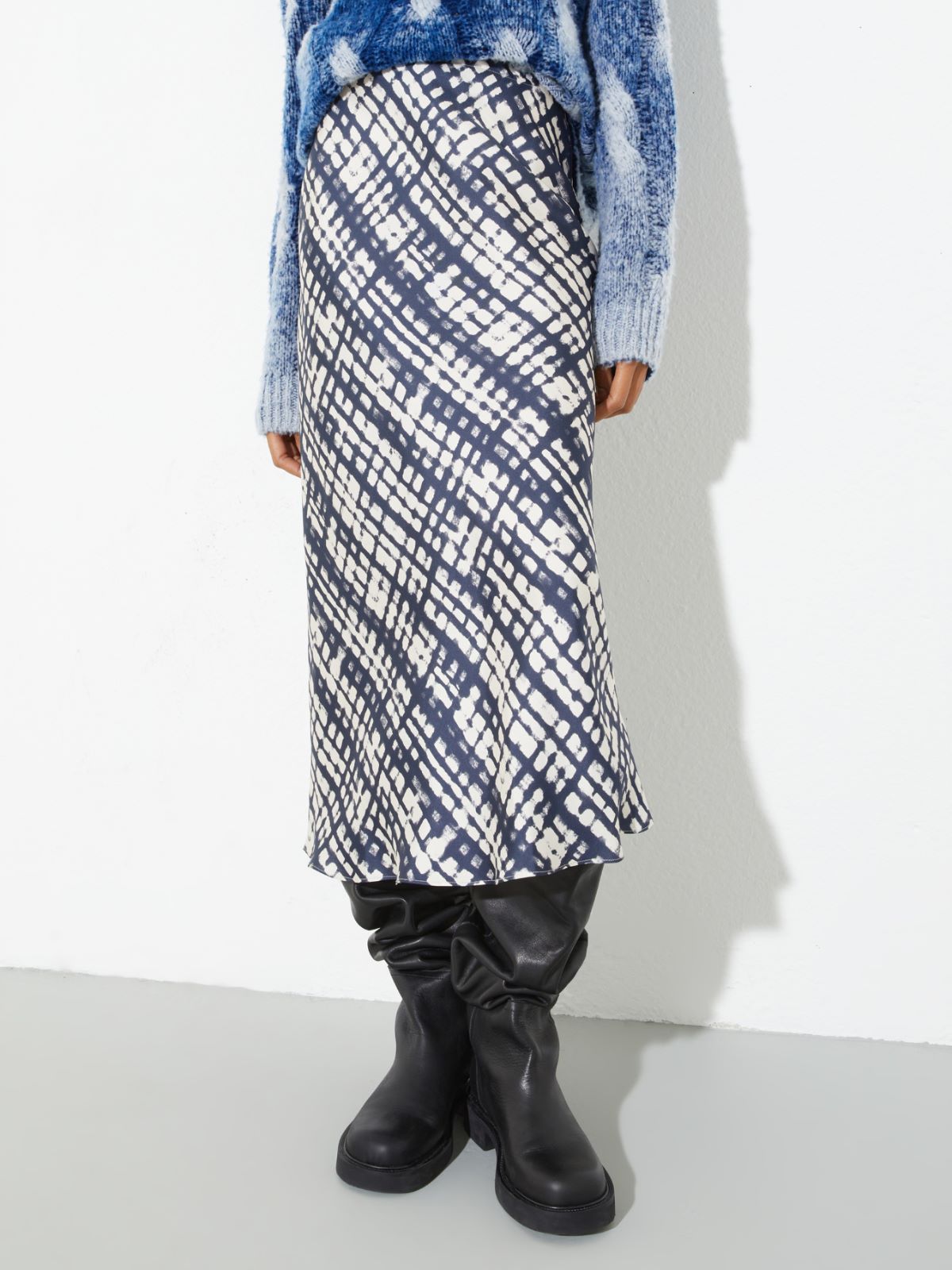 Silk twill midi skirt - WHITE - MAX&Co.