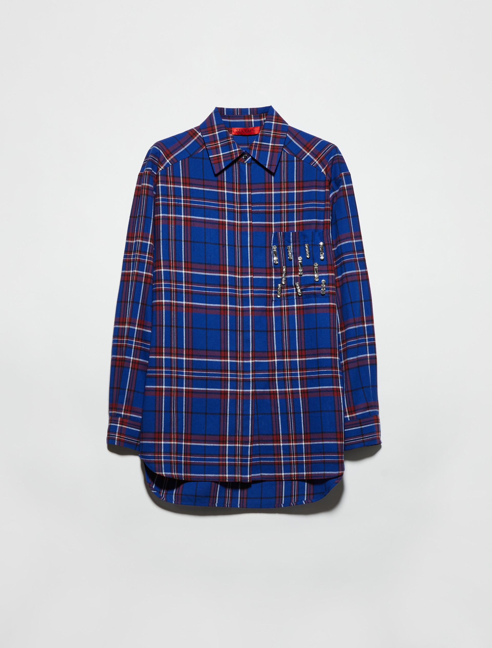Rhinestone flannel shirt, navy | MAX&Co. Rhinestone flannel shirt - NAVY - MAX&Co. - 5