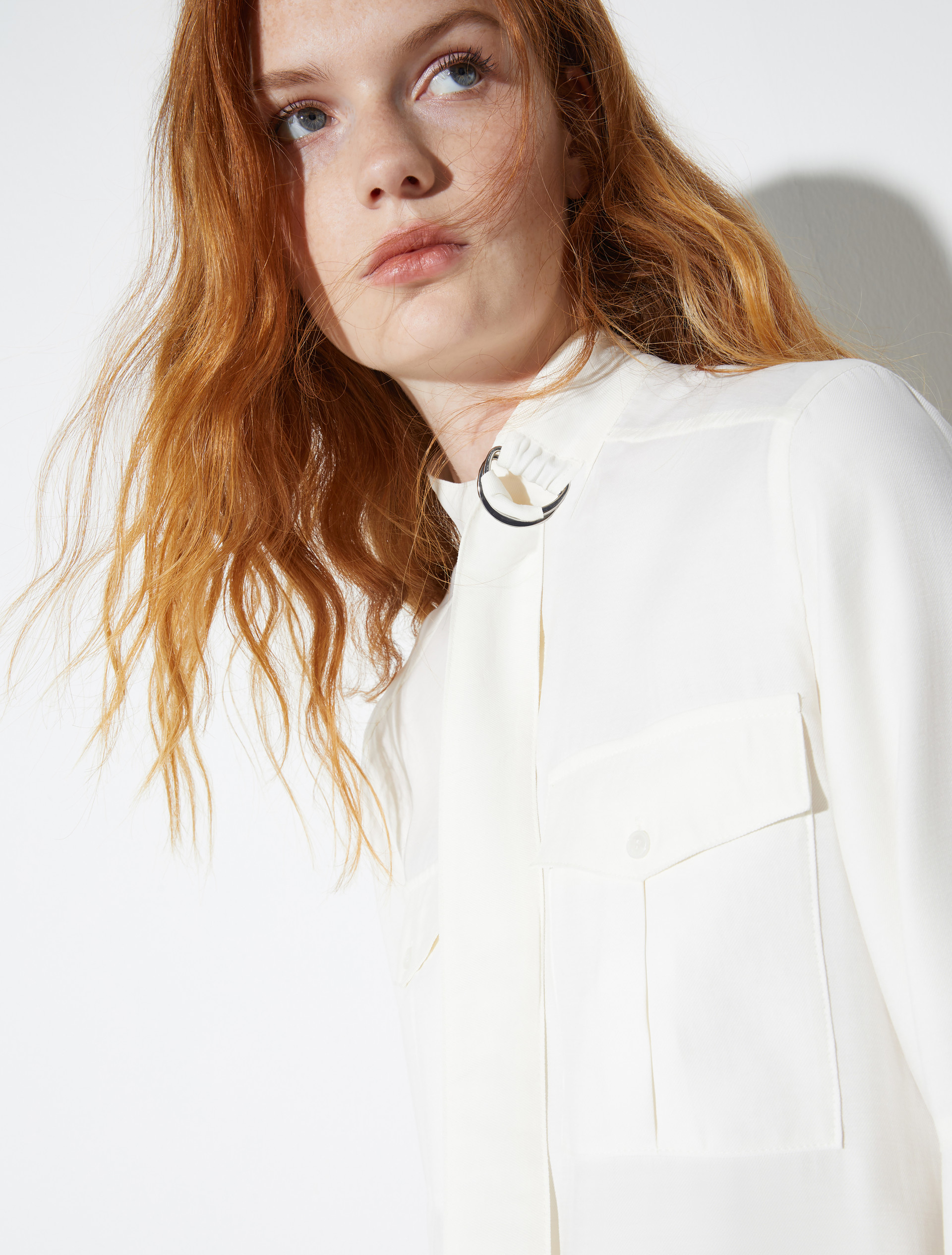 Fluid twill shirt, white | MAX&Co. Fluid twill shirt - WHITE - MAX&Co. - 3