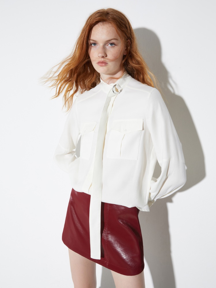 Fluid twill shirt - WHITE - MAX&Co.