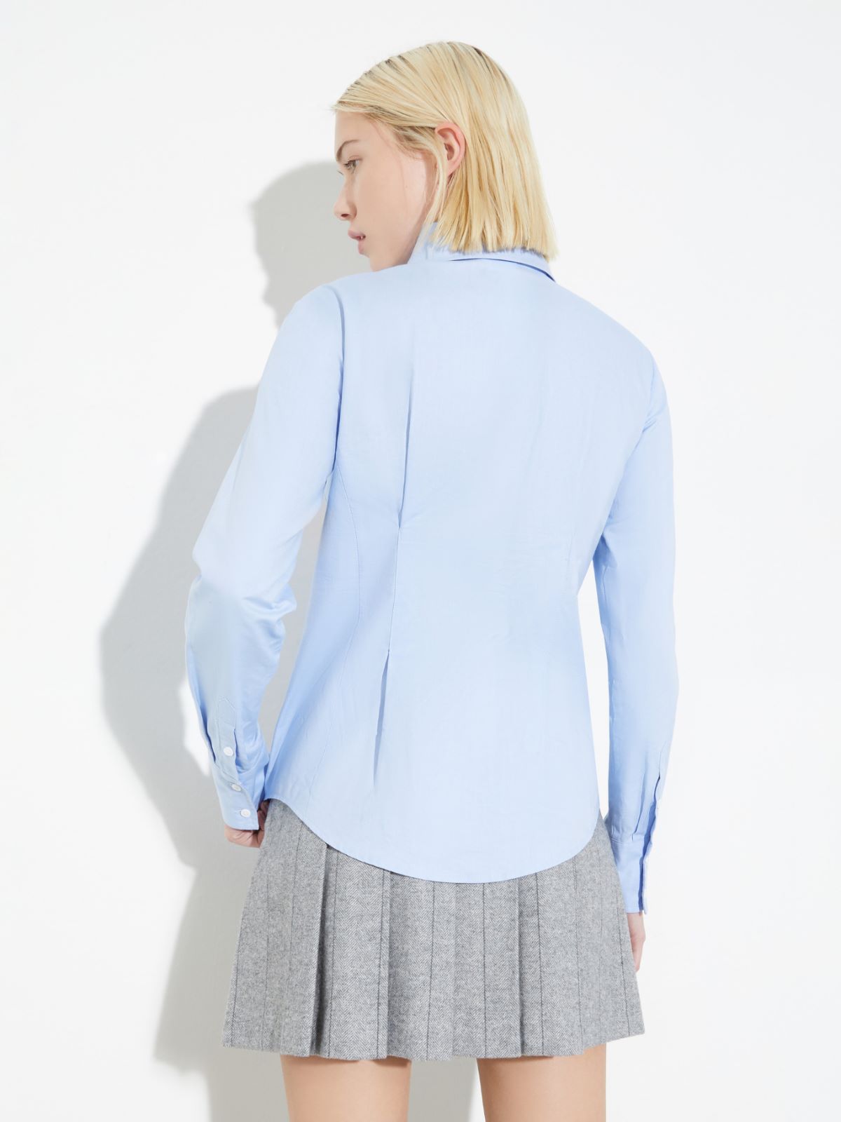 Corset-style cotton Oxford shirt - LIGHT BLUE - MAX&Co. - 2